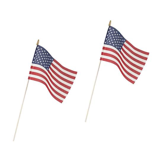 slide 1 of 3, Valley Forge 8" X 12" U.s. Stick Flags, 2ct., 2 ct