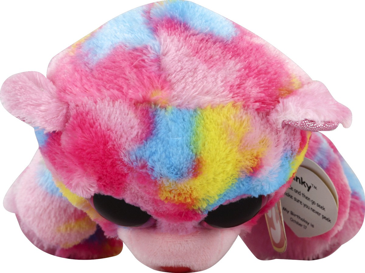 slide 2 of 6, TY Franky The Pink Multi-Colored Bear Beanie Boo, 6 in