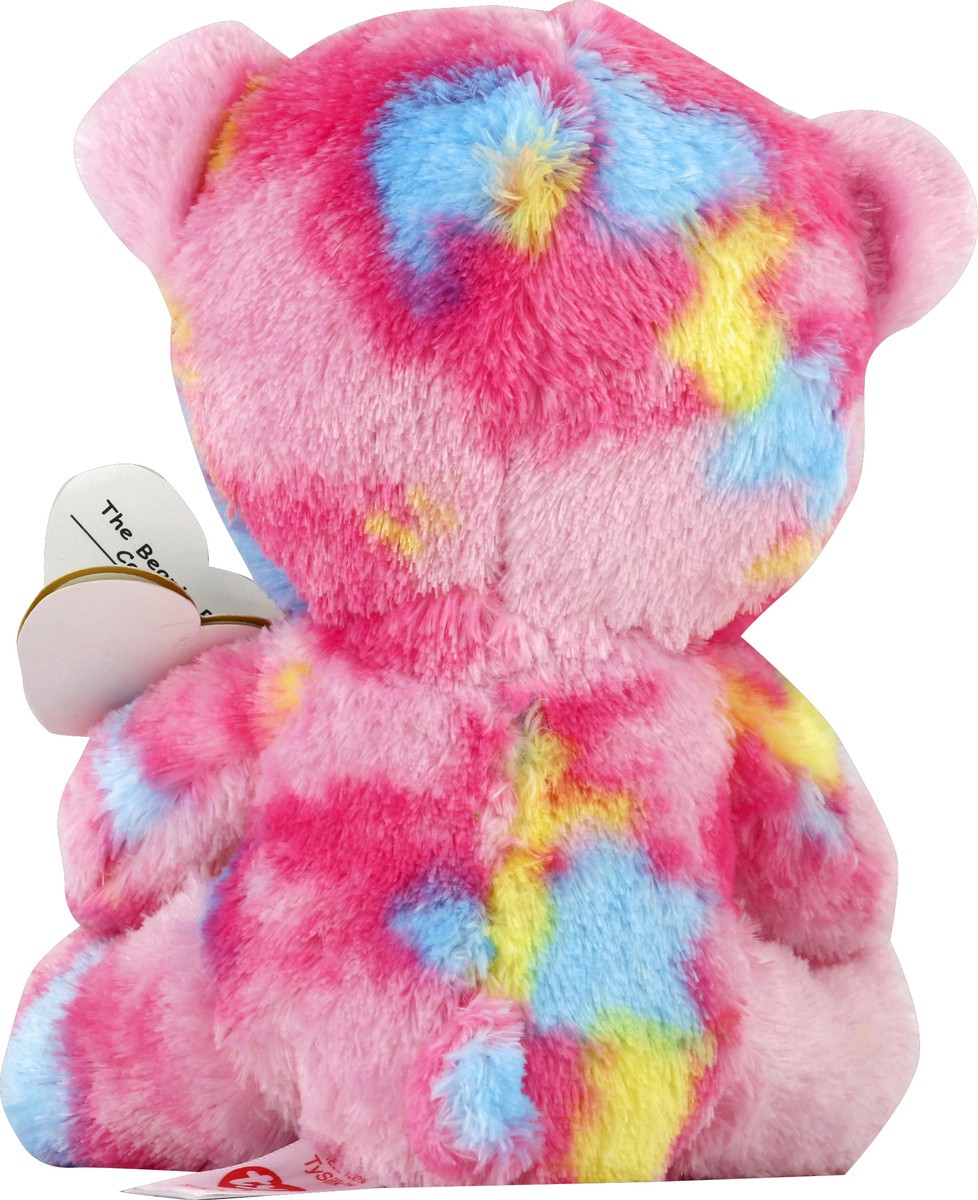 slide 6 of 6, TY Franky The Pink Multi-Colored Bear Beanie Boo, 6 in