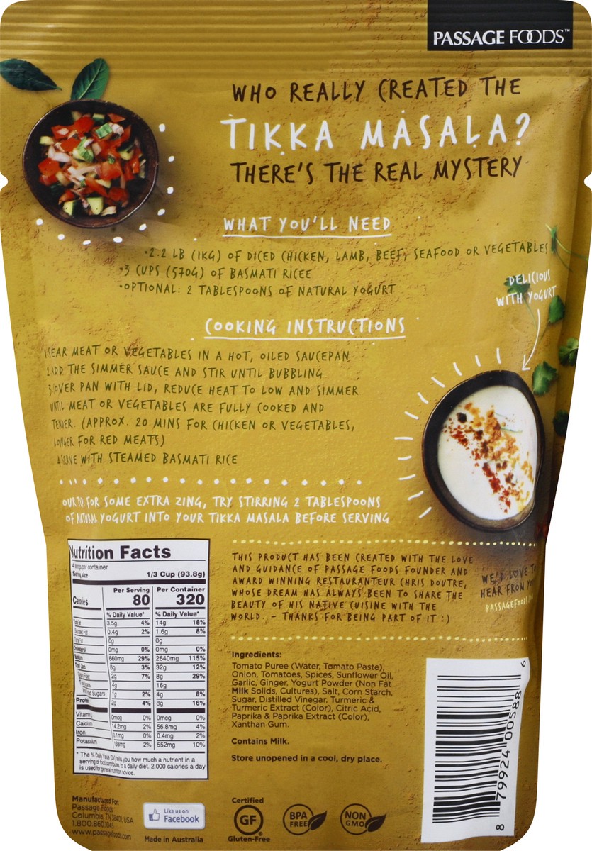 slide 9 of 9, Passage to India Tikka Masala Simmer Sauce - 13.2 oz, 13.2 oz