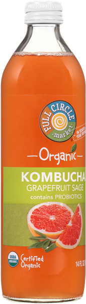 slide 1 of 1, Full Circle Market Grapefruit Sage Kombucha - 14 fl oz, 14 fl oz