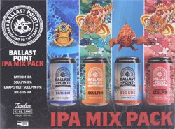 Ballast Point IPA Mix Pack Beer 12-12 oz Cans