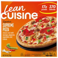 Lean Cuisine Frozen Meal Supreme Frozen Pizza, Protein Kick Microwave Meal, Microwave Pizza Dinner, Frozen Dinner for One