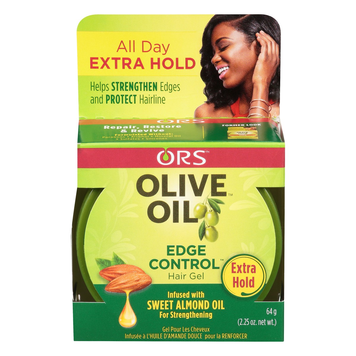 slide 1 of 9, ORS Olive Oil Edge Control Extra Hold Hair Gel 64 g, 64 g