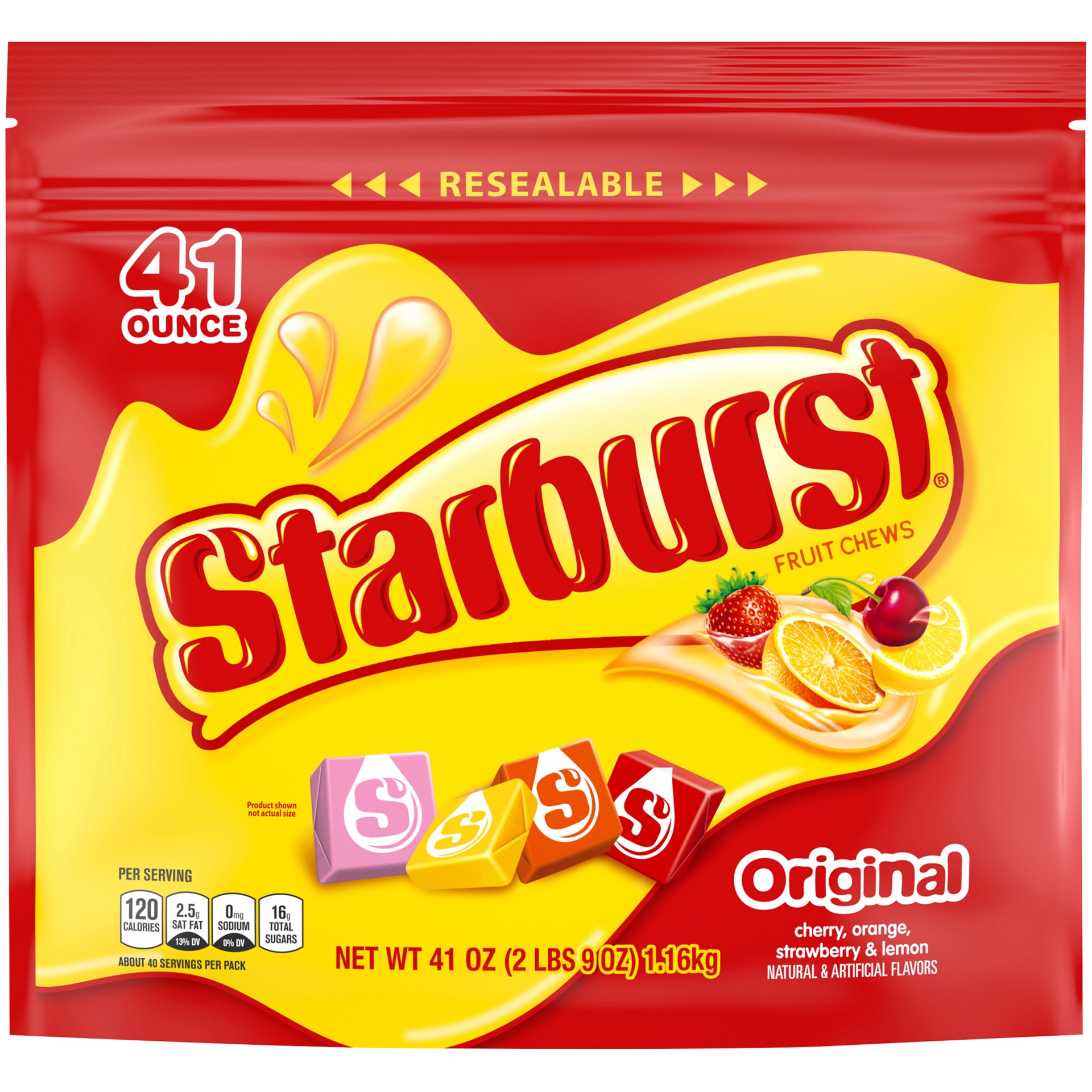 slide 1 of 5, Starburst Original Fruit Chews Candy Assortment, 41 oz Bag, 41 oz