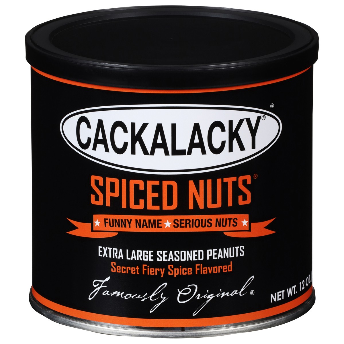 slide 1 of 6, Cackalacky Famously Original Spiced Nuts Seasoned Peanuts Extra Large 12 oz, 12 oz