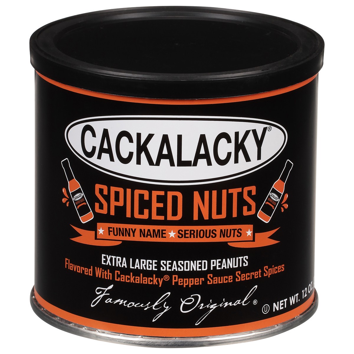 slide 1 of 6, Cackalacky Spiced Nuts Seasoned Peanuts Extra Large 12 oz, 12 oz