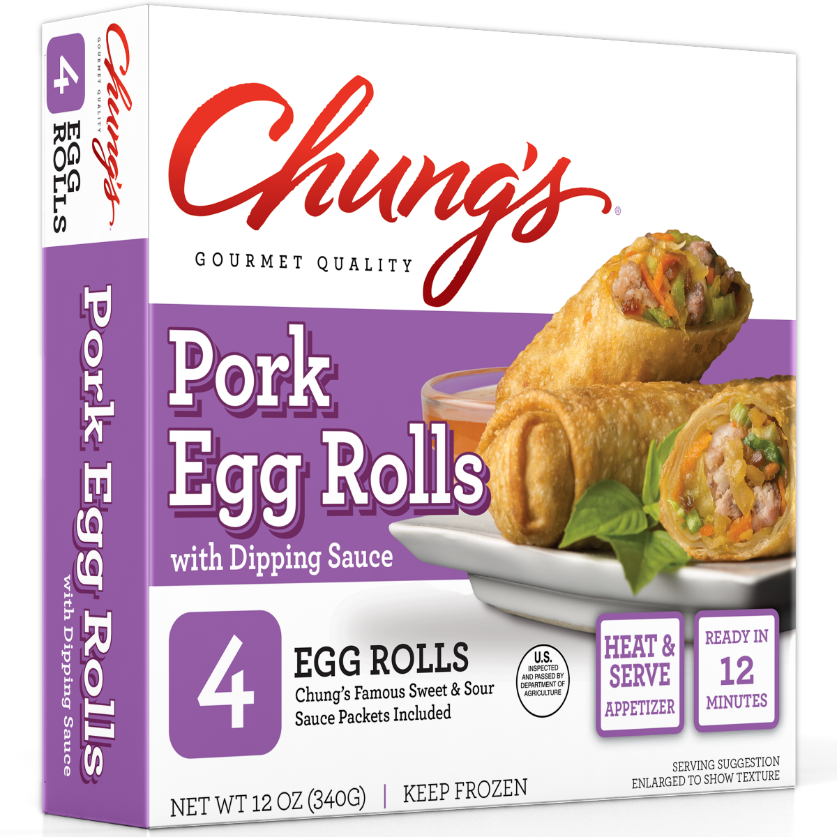 slide 1 of 10, Chung's Pork Egg Roll , 12 oz