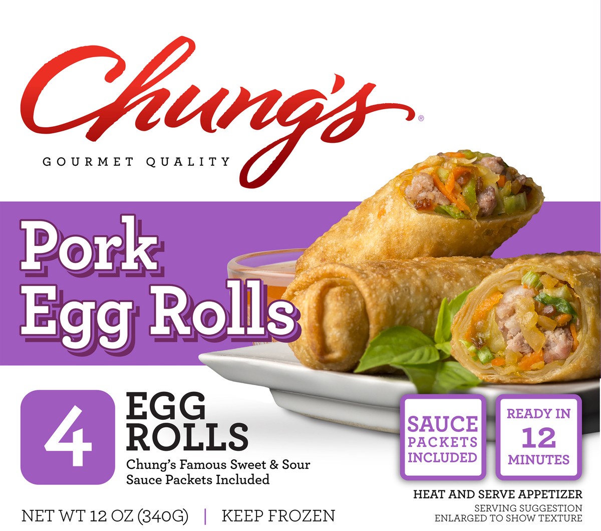 slide 3 of 10, Chung's Pork Egg Roll , 12 oz