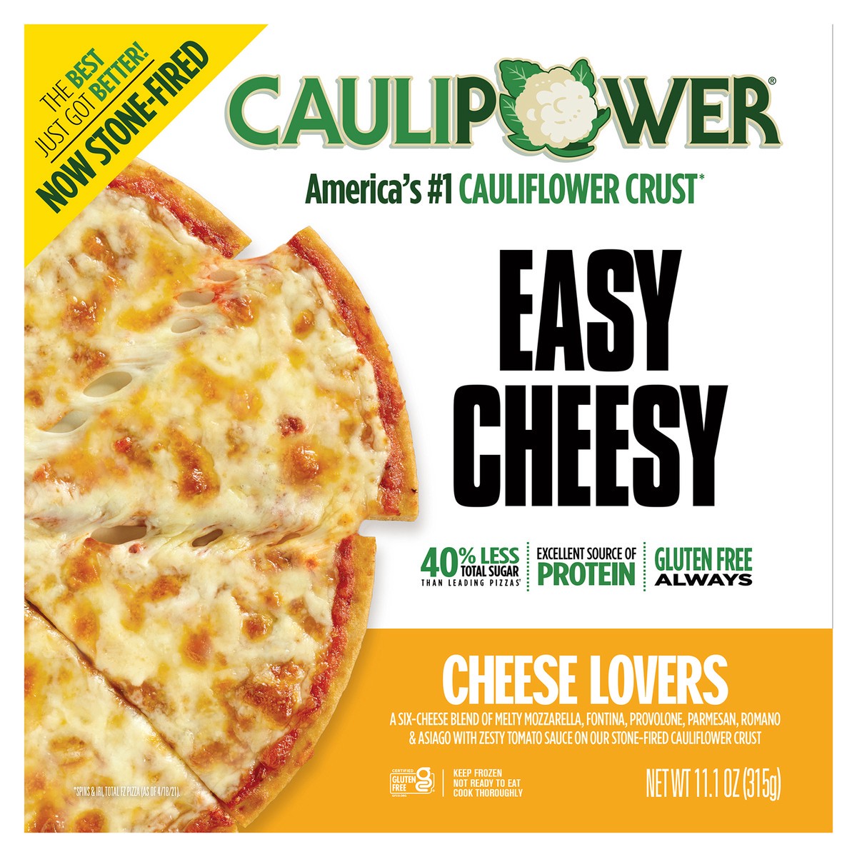 slide 1 of 11, Caulipower Cheese Lovers Stone-fired Cauliflower Crust Pizza, 11.1 oz