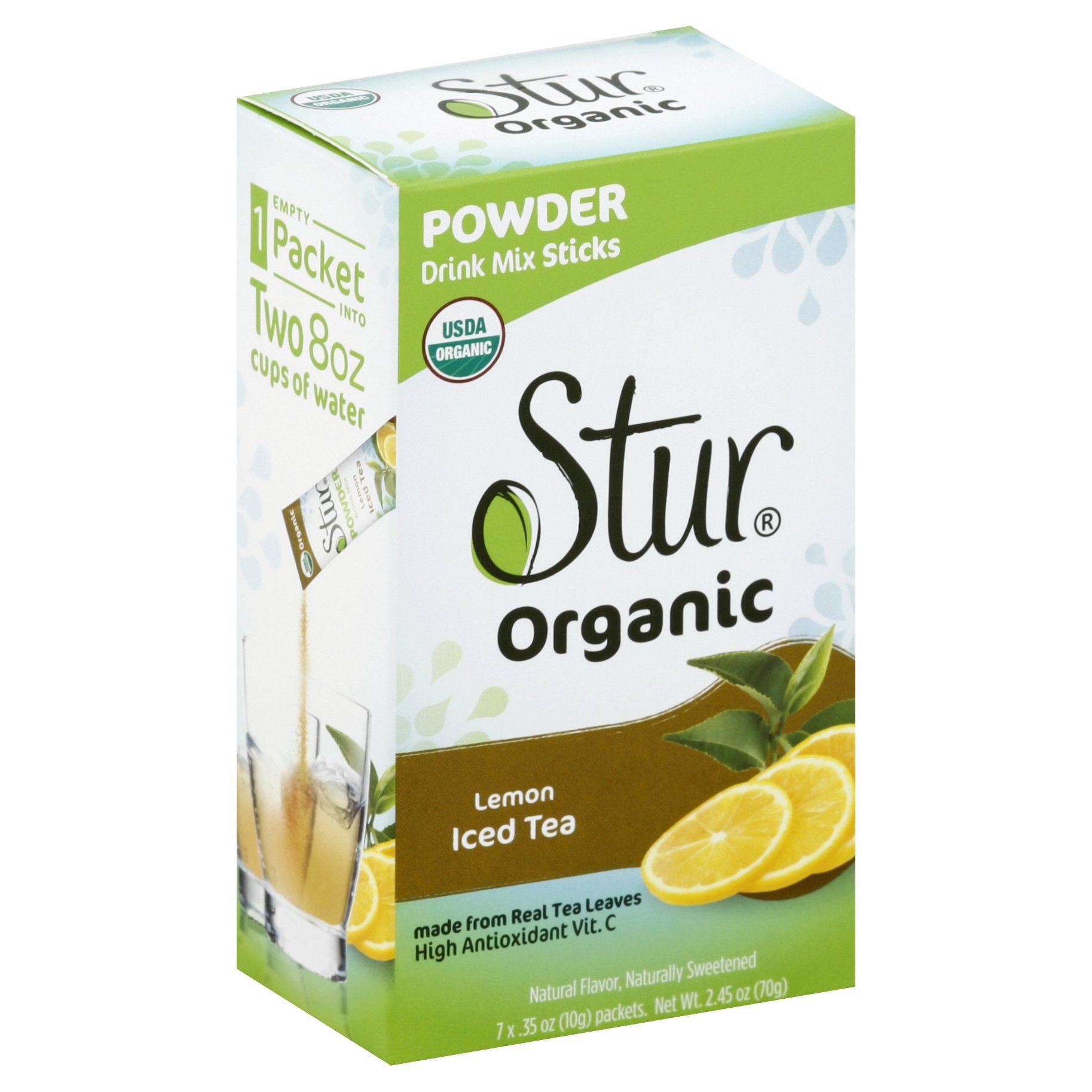 slide 1 of 1, Stur Organic Lemon Iced Tea Drink Mix, 7 ct