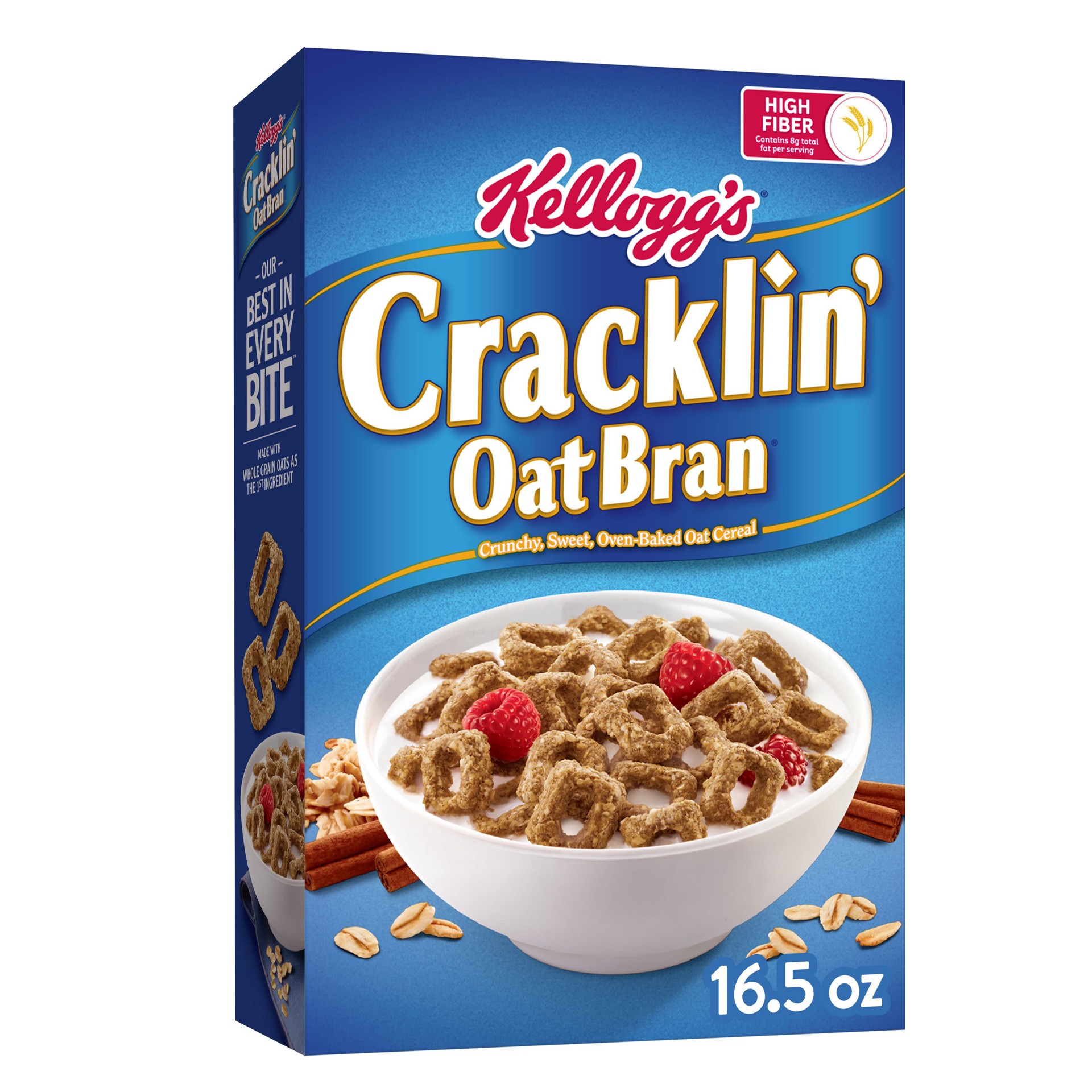 slide 1 of 5, Cracklin' Oat Bran Kellogg's Cracklin' Oat Bran Breakfast Cereal Original, 16.5 oz, 16.5 oz