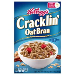 Kellogg''s Cracklin'' Oat Bran Breakfast Cereal, Fiber Cereal, Family Cereal, Original, 16.5oz Box (1 Box)