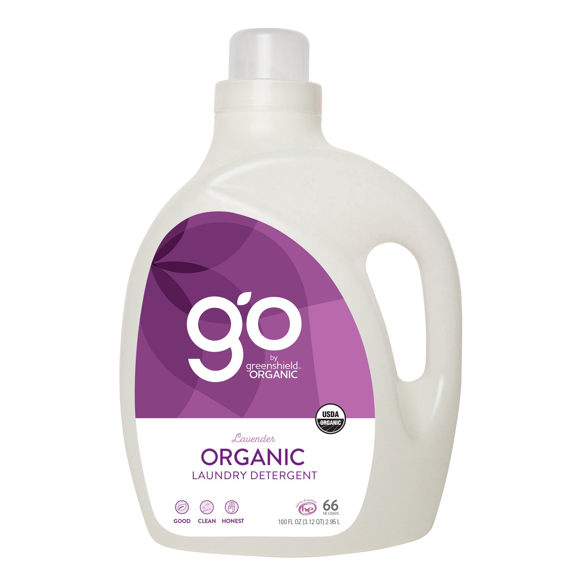 slide 1 of 1, Go By Greenshield Organic Liquid Laundry Detergent, 66 Loads - Lavender, 100 oz