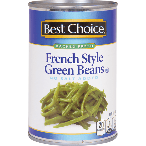 slide 1 of 1, Best Choice French Style Green Beans No Salt Added, 14.5 oz