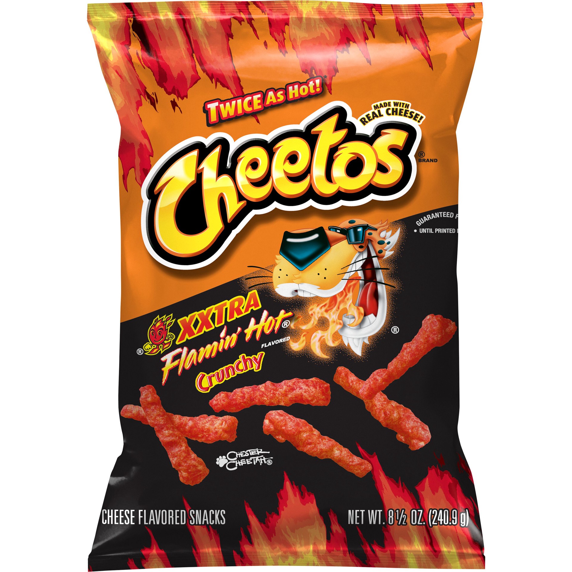 slide 1 of 6, Cheetos XXtra Flamin' Hot Crunchy Cheese Flavored Snacks, 8.5 oz