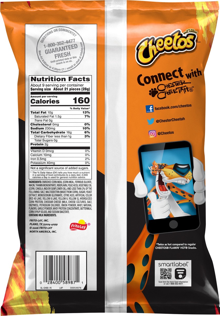slide 3 of 6, Cheetos XXtra Flamin' Hot Crunchy Cheese Flavored Snacks, 8.5 oz