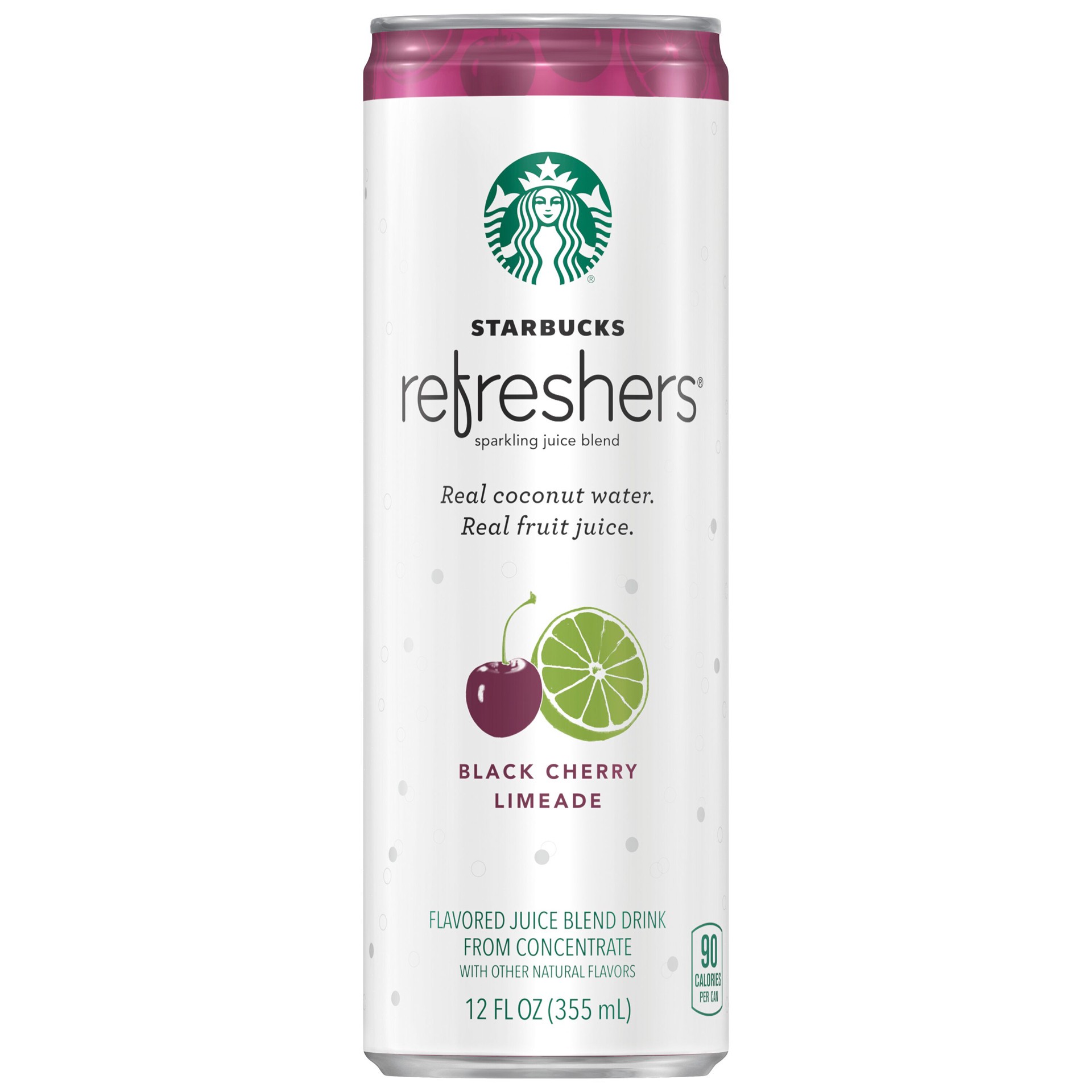 slide 1 of 7, Starbucks Refreshers Sparkling Juice Blend Drink Black Cherry Limeade Flavored - 12 oz, 12 oz