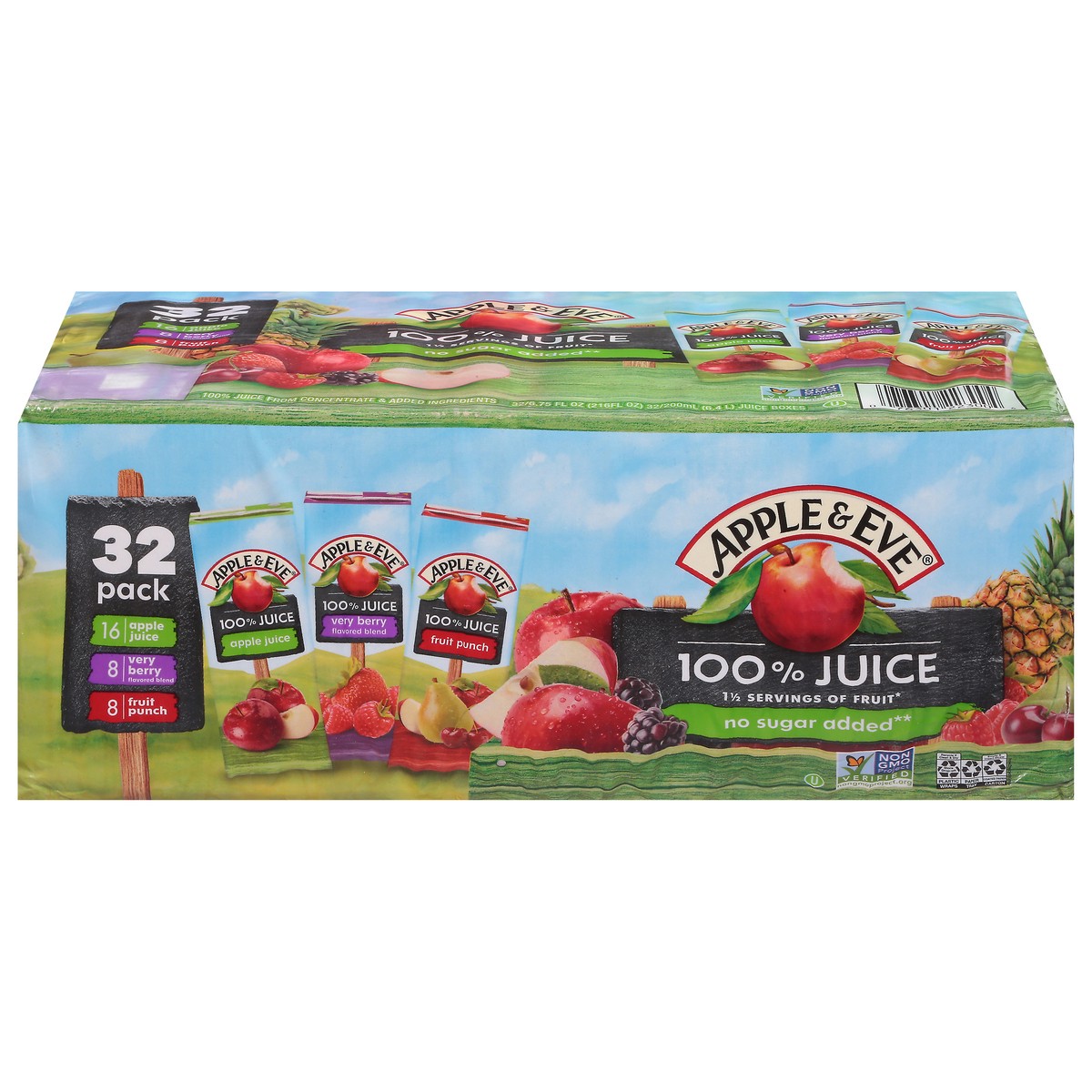 slide 1 of 10, Apple & Eve Apple/Very Berry/Fruit Punch 100% Juice 32 - 6.75 fl oz Boxes, 32 ct; 6.75 fl oz