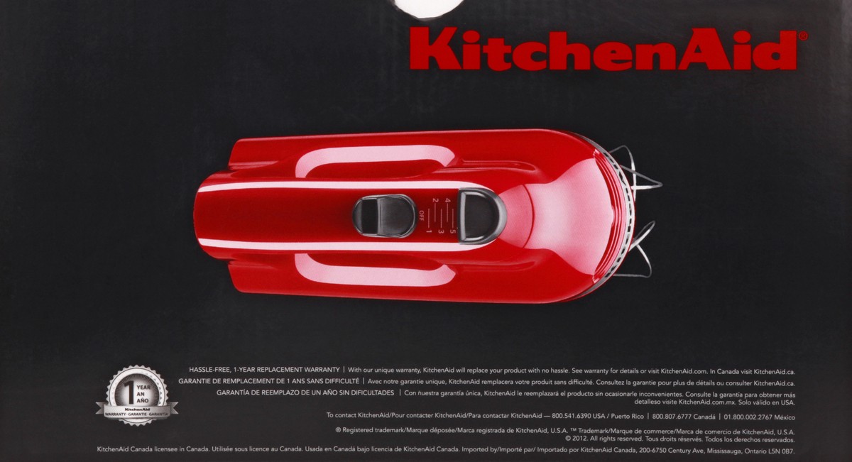 slide 3 of 9, KitchenAid Ultra Power Empire Red 5 Speed Hand Mixer 1 ea, 1 ct