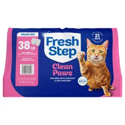 Fresh Step Clean Paws Multi Cat Clumping Litter with Febreze Freshness, 38 lb (4 x 9.5 lb Pouch)