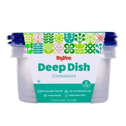 Hy-Vee 64oz/8cup Deep Dish Containers