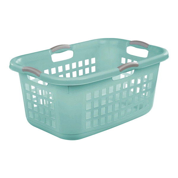 slide 1 of 17, Sterilite Aqua Laundry Basket Chrome W/titanium Handles, 1 ct