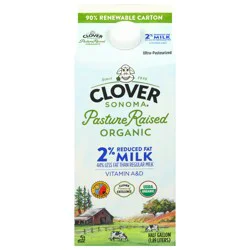 Clover Sonoma Organic 2% Reduced Fat Milk 0.5 gal