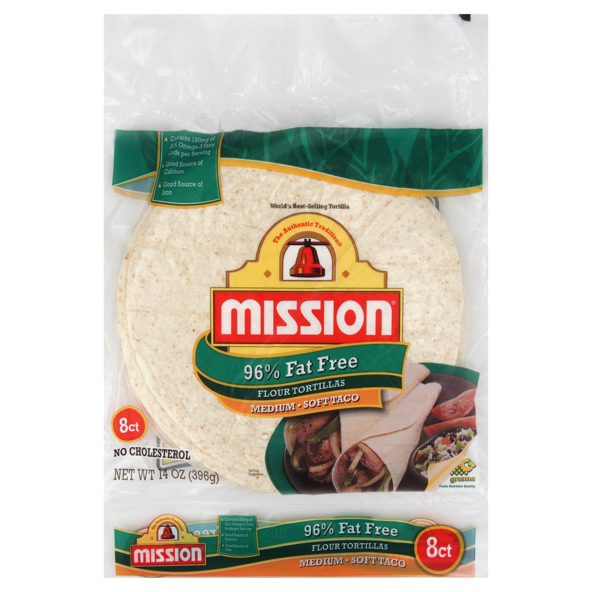 slide 6 of 6, Mission 96% Fat Free Small Fajita Flour Tortilla, 8 ct