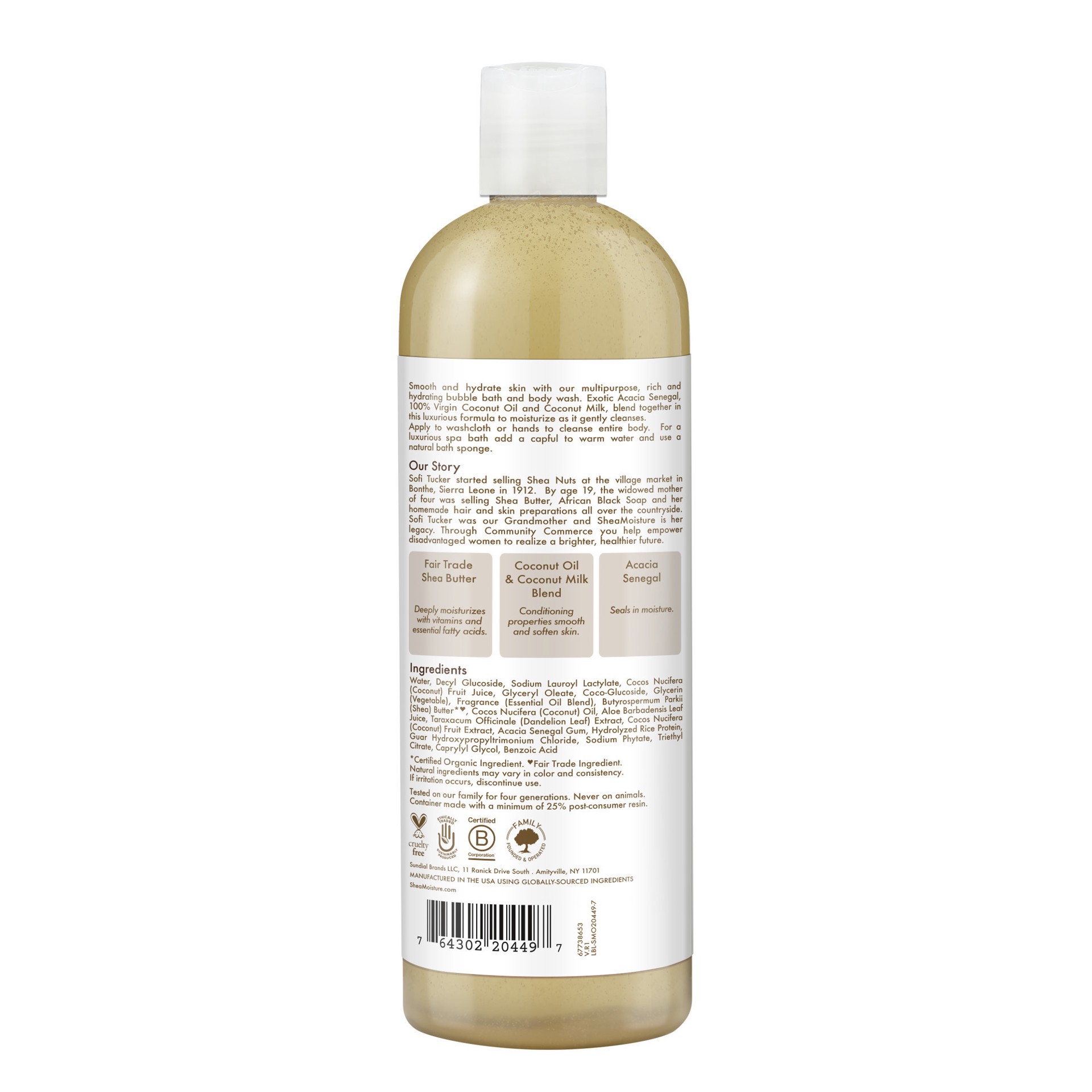 slide 3 of 3, SheaMoisture Bubble Bath & Body Wash 100% Virgin Coconut Oil, 16 oz, 16 oz