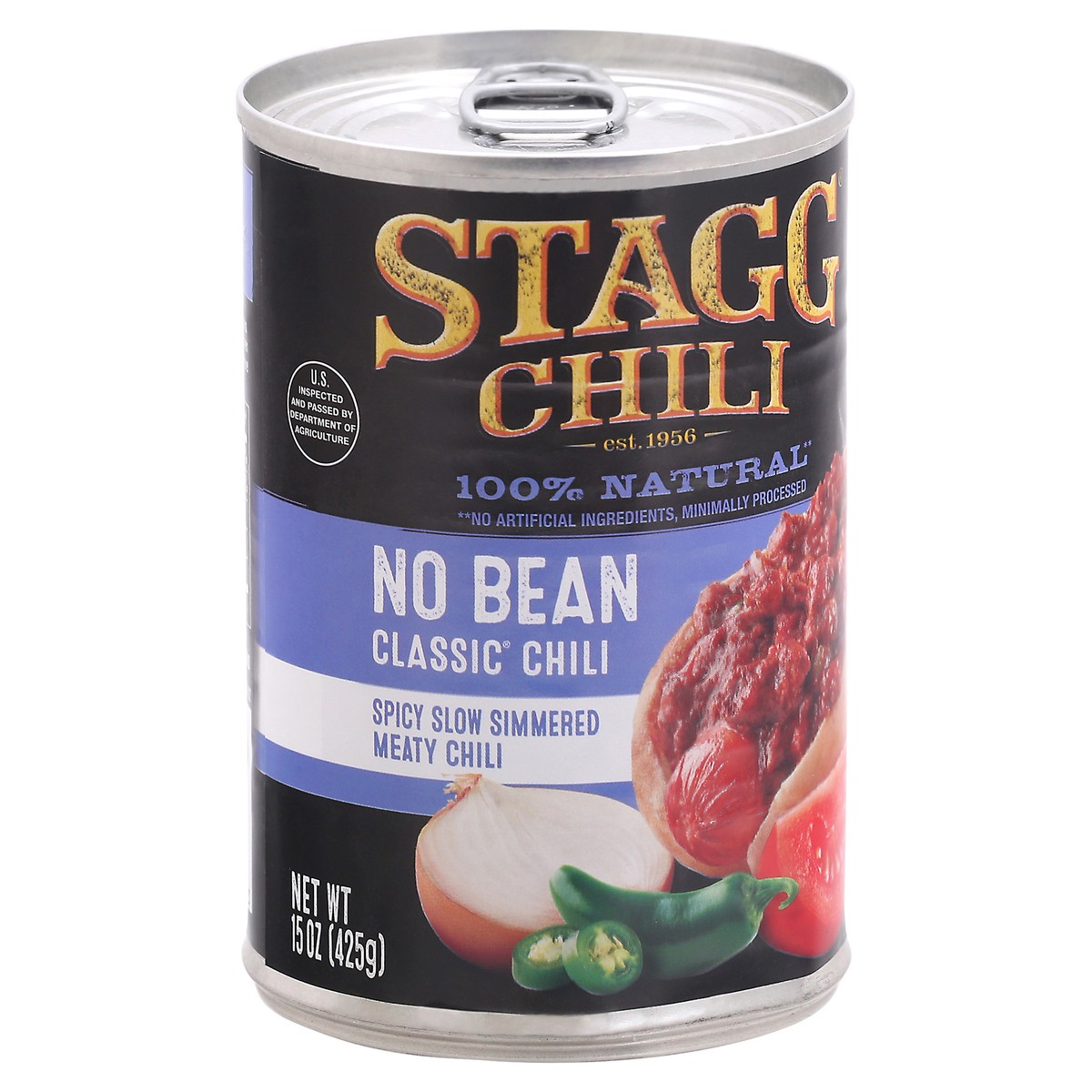 slide 11 of 13, Stagg No Bean Classic Chili Spicy Slow Simmered Meaty Chili 15 oz Can, 15 oz