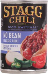 Stagg Chili No Bean Classic Chili Spicy Slow Simmered Meaty Chili 15 oz Can