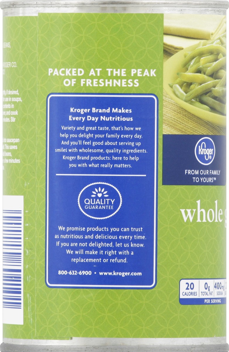 slide 3 of 6, Kroger Whole Green Beans, 14.5 oz