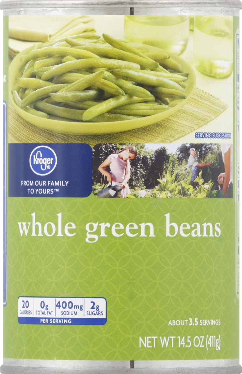 slide 5 of 6, Kroger Whole Green Beans, 14.5 oz