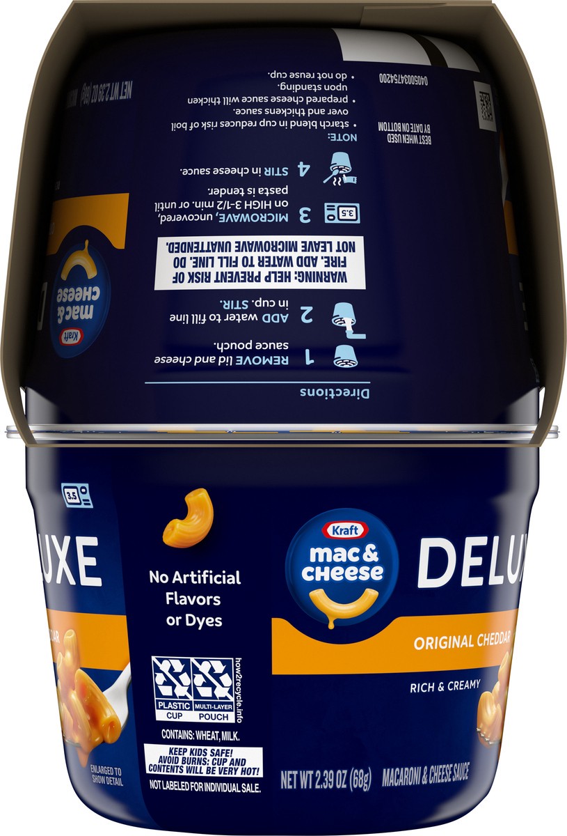 slide 5 of 9, Kraft Deluxe Original Mac & Cheese Macaroni and Cheese Dinner, 4 ct Pack, 2.39 oz Cups, 4 ct