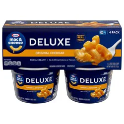 Kraft Deluxe Original Macaroni & Cheese Easy Microwavable Dinner, 4 ct Pack, 2.39 oz Cups