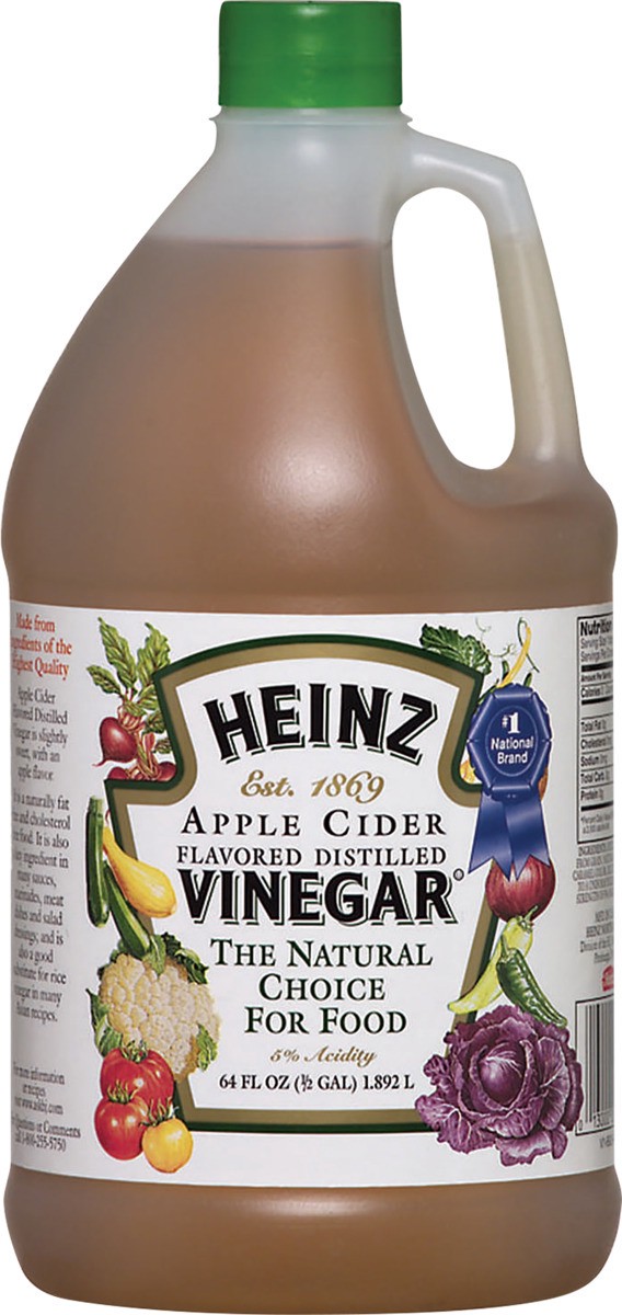 slide 2 of 2, Heinz Apple Cider Naturally Flavored Distilled Vinegar with 5% Acidity, 64 fl oz Jug, 64 fl oz