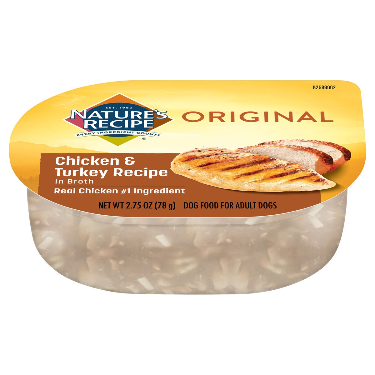 slide 1 of 9, Nature's Recipe Chicken, Barley & Turkey Recipe in Savory Broth Wet Dog Food, 2.75 oz. Cup, 2.75 oz