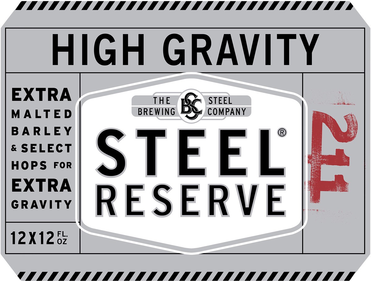 slide 5 of 7, Steel Reserve Beer, 144 fl oz