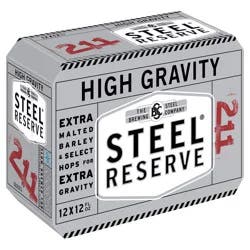 Steel Reserve High Gravity Malt Liquor, 12 Pack 12 fl oz Cans