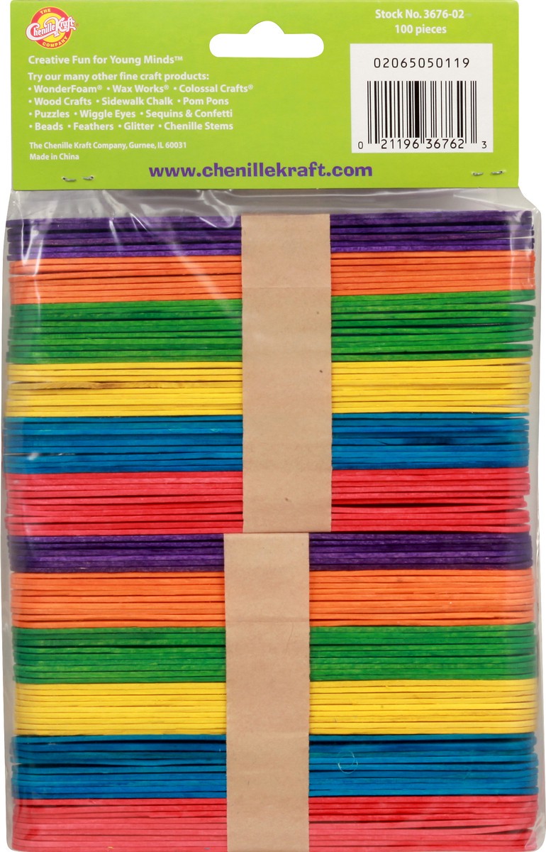 slide 4 of 9, Creativity Street Jumbo Craft Sticks, Bright Hues Assorted, 6" x 3/4", 100 Pieces, 100 pc