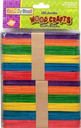 Creativity Street Jumbo Wood Craft Sticks, 100 ea