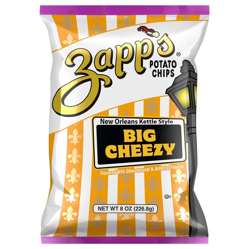 slide 1 of 5, Zapp's Potato Chips, Big Cheezy, New Orleans Kettle Style, 8 oz