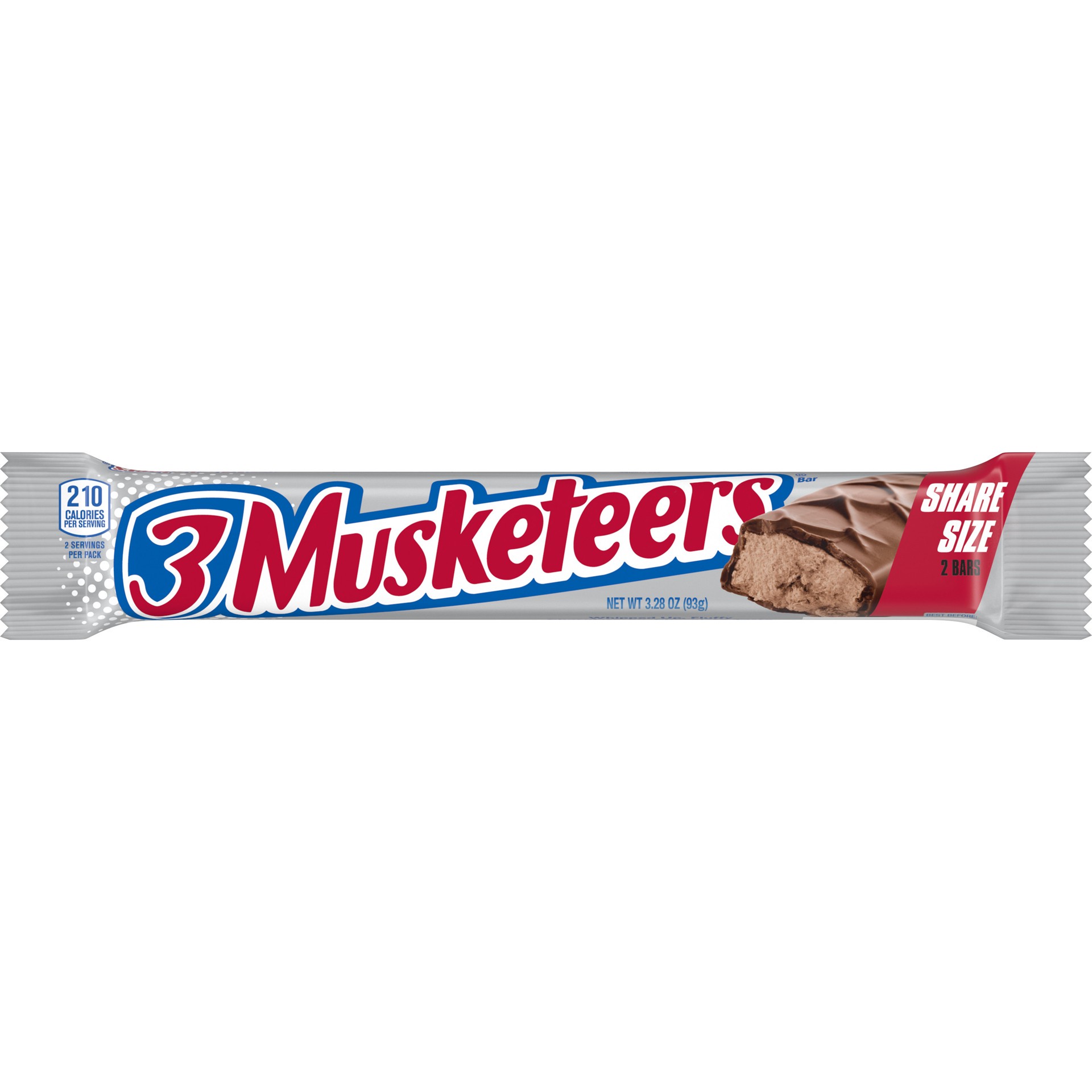 slide 1 of 12, 3 MUSKETEERS Milk Chocolate Candy Bar, Sharing Size 3.28 oz, 3.28 oz