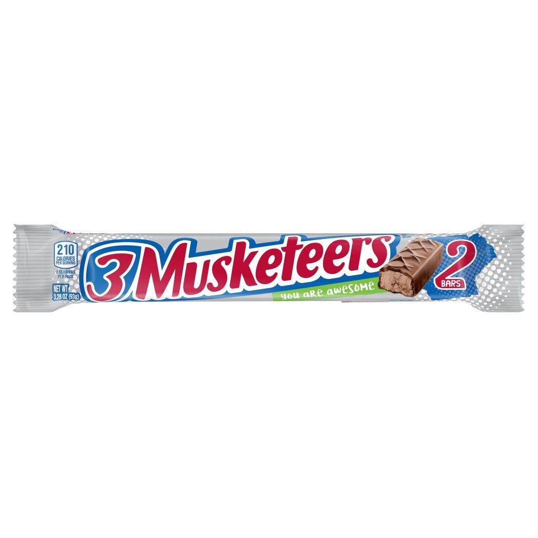 slide 1 of 1, 3 MUSKETEERS Chocolate Sharing Size Candy, 3.28 oz