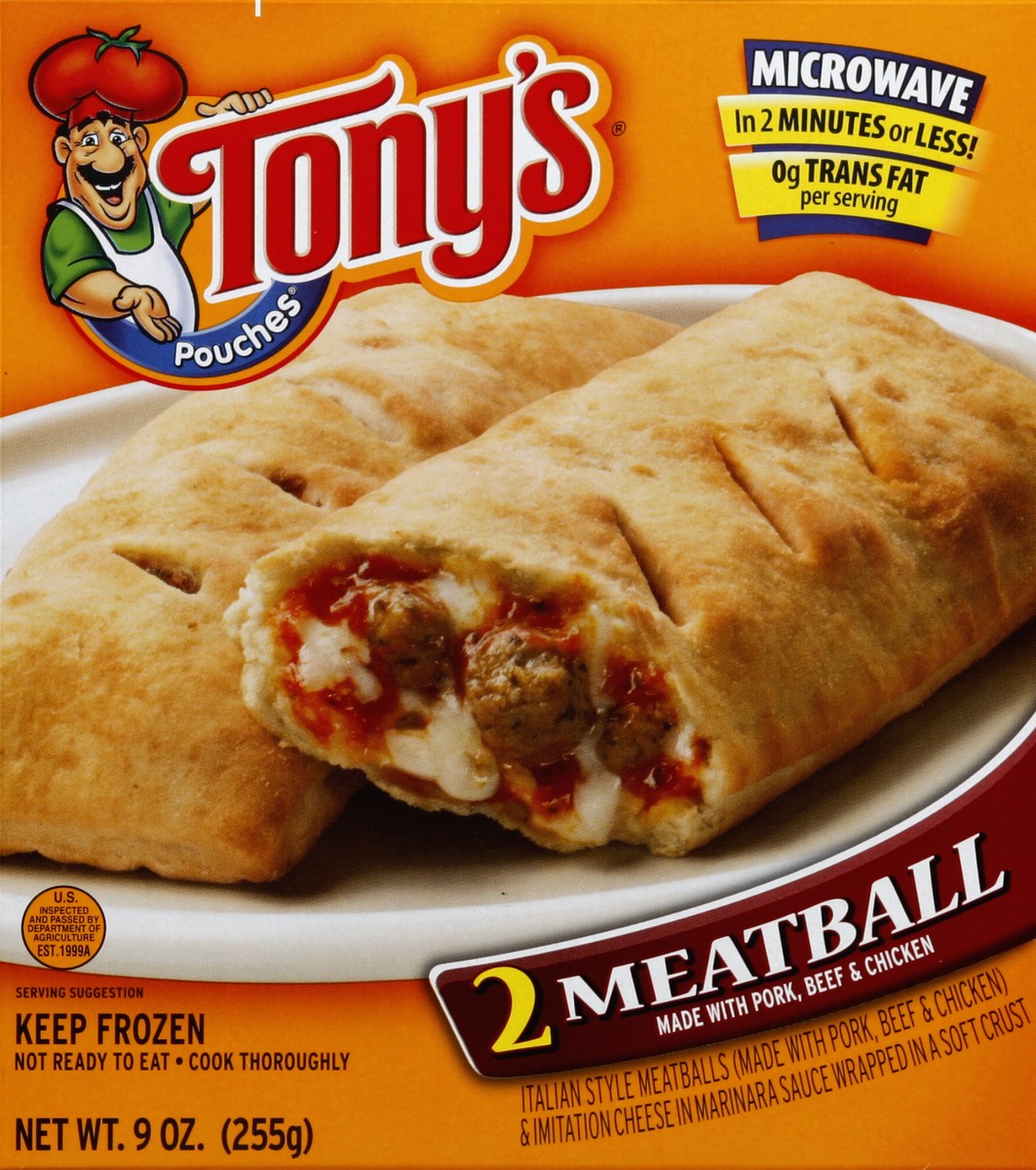 slide 4 of 4, Tony's Cheesey Meatball Pouches, 9 oz