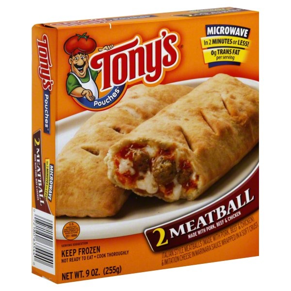 slide 1 of 4, Tony's Cheesey Meatball Pouches, 9 oz