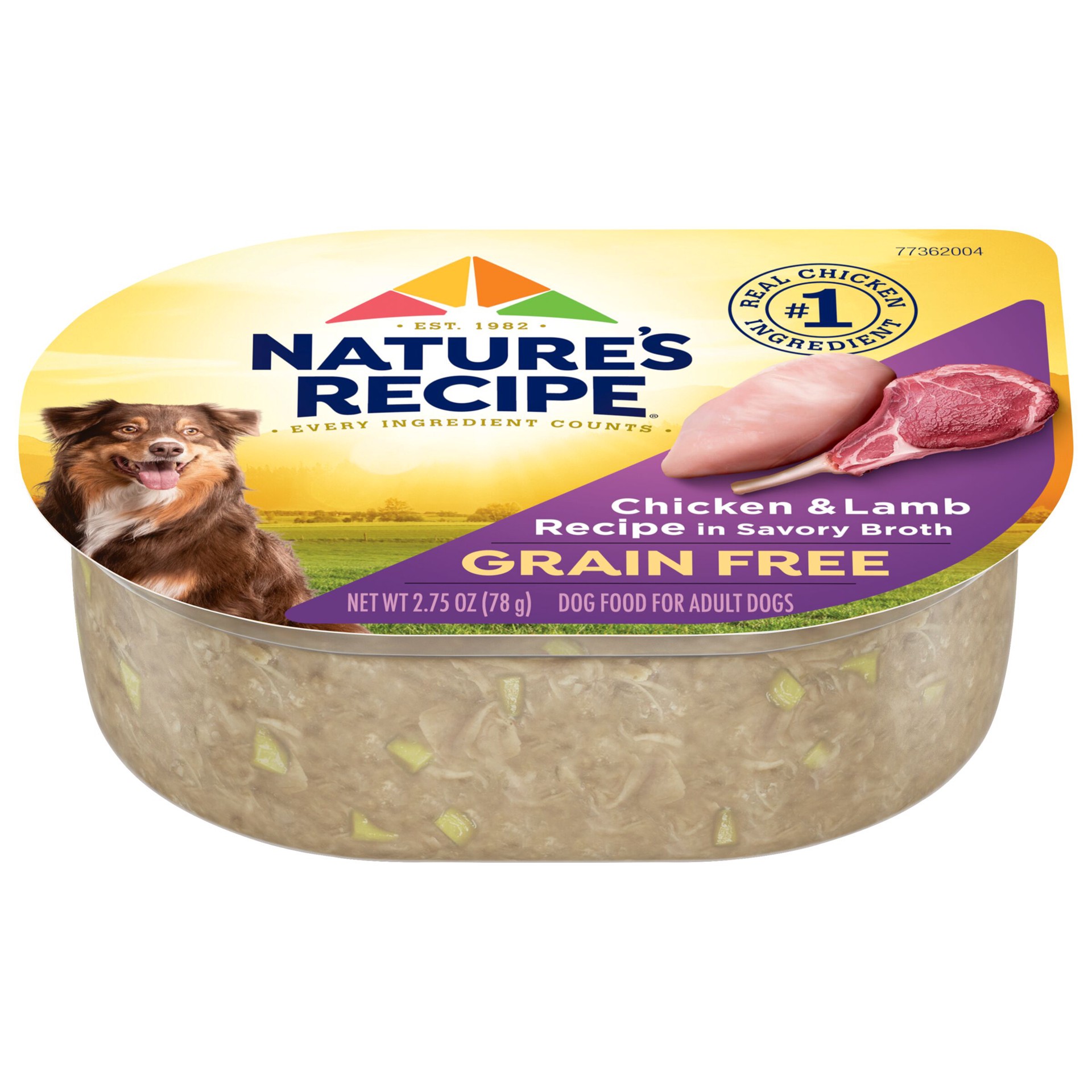 slide 1 of 9, Nature's Recipe Nature''s Recipe Grain Free Chicken & Lamb Recipe in Savory Broth Wet Dog Food, 2.75 oz. Cup, 2.7 oz