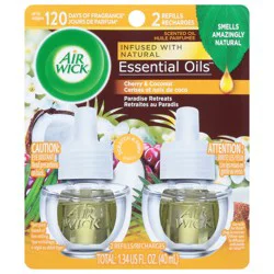 Air Wick Plug in Scented Oil Refill, 2ct, Paradise Retreat, Air Freshener, Essential Oils