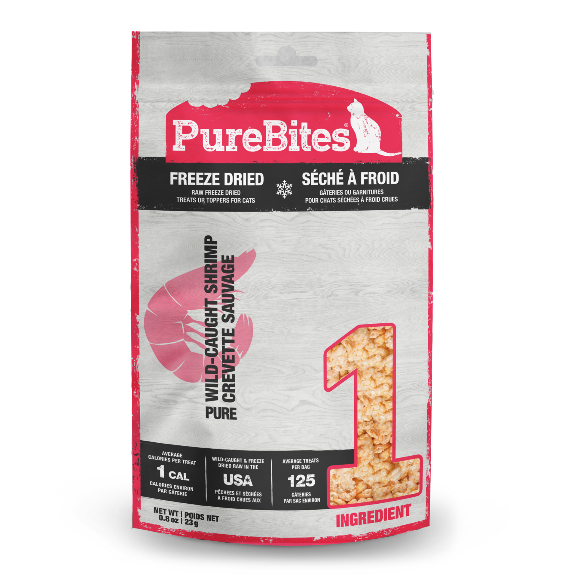 slide 1 of 5, PureBites Freeze Dried Shrimp Cat Treats 23g | 1 Ingredient | Made in USA, 23 g